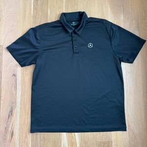 Mercedes Benz embroidered Logo Black Polo Shirt XL